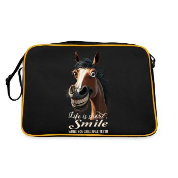 Le cheval rit et montre les dents - Sac Retro - noir/or - Dos
