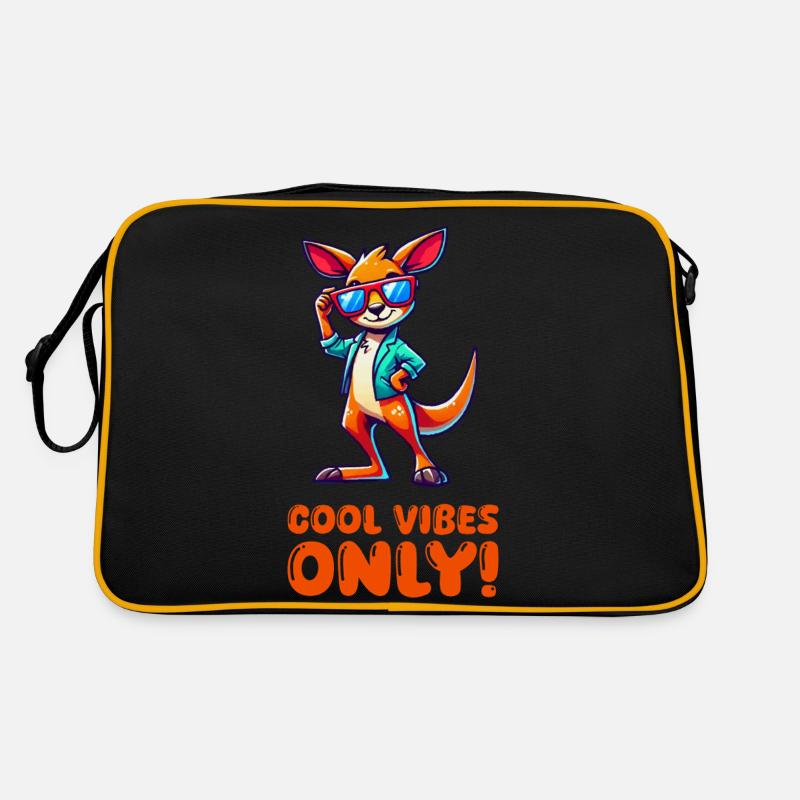 Kangaroo Comic Sonnenbrille - Retro Tasche - Schwarz/Gold