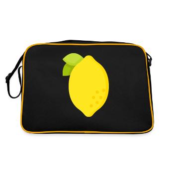 Zitrone - Retro Tasche - Schwarz/Gold - Hinten