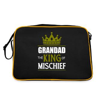 Zitat des Großvaters - Retro Tasche - Schwarz/Gold - Hinten