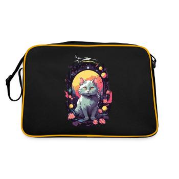 Gothic Cat Mystical Cat Lover Design - Retro Bag - black/gold - Back