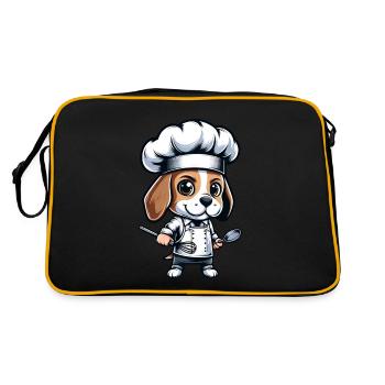 Cute Beagle Chef Comic Design - Retro Bag - black/gold - Back