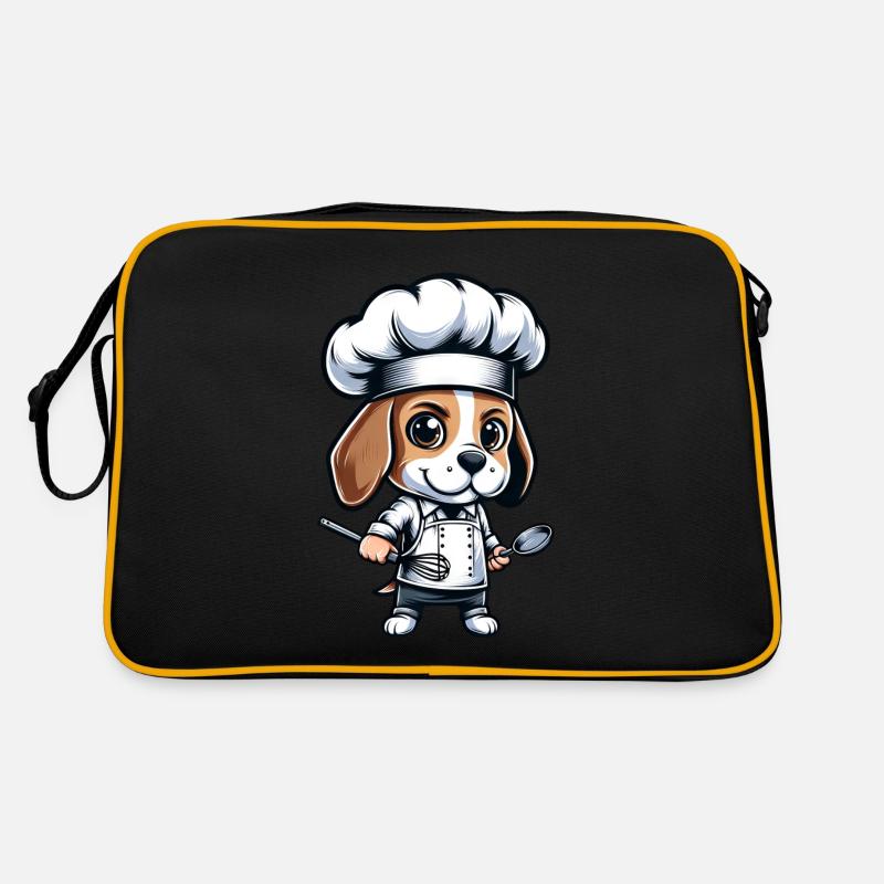 Conception de bande dessinée mignonne Beagle Chef Sac Retro