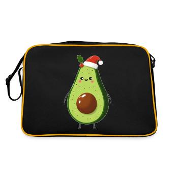 Christmas Avocado Santa Claus Mistletoe - Retro Bag - black/gold - Back