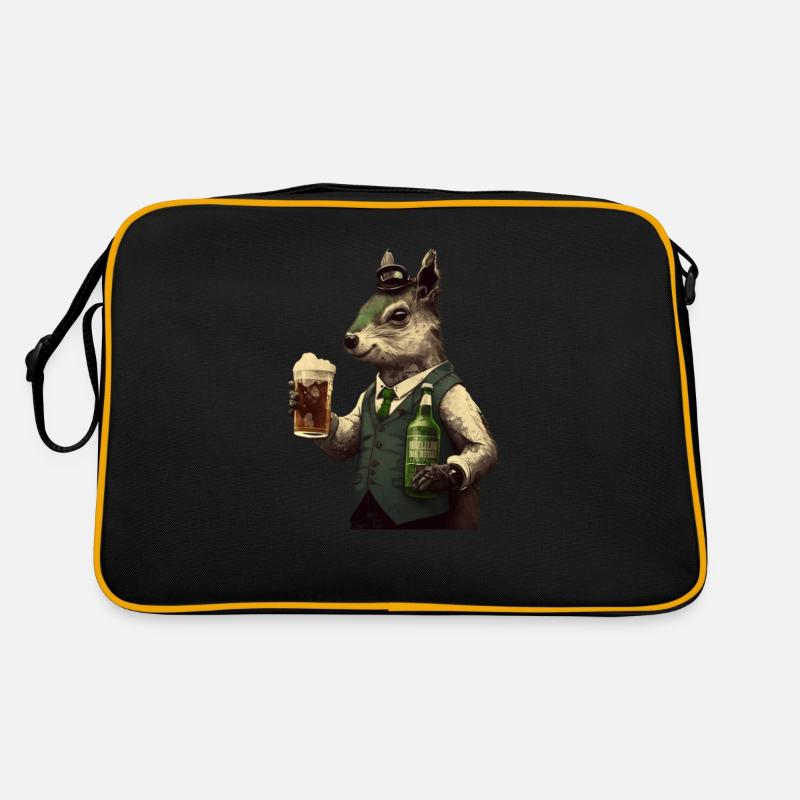 schickes Eichhörnchen Gentleman mit Bier Retro Tasche