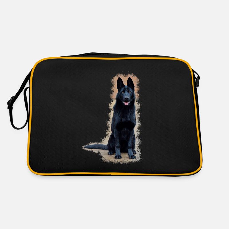 Schwarzer Schäferhund Retro Tasche