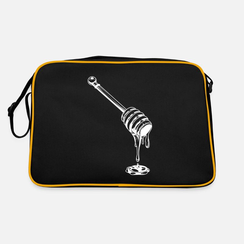 honig honiglöffel imker - Retro Tasche - Schwarz/Gold