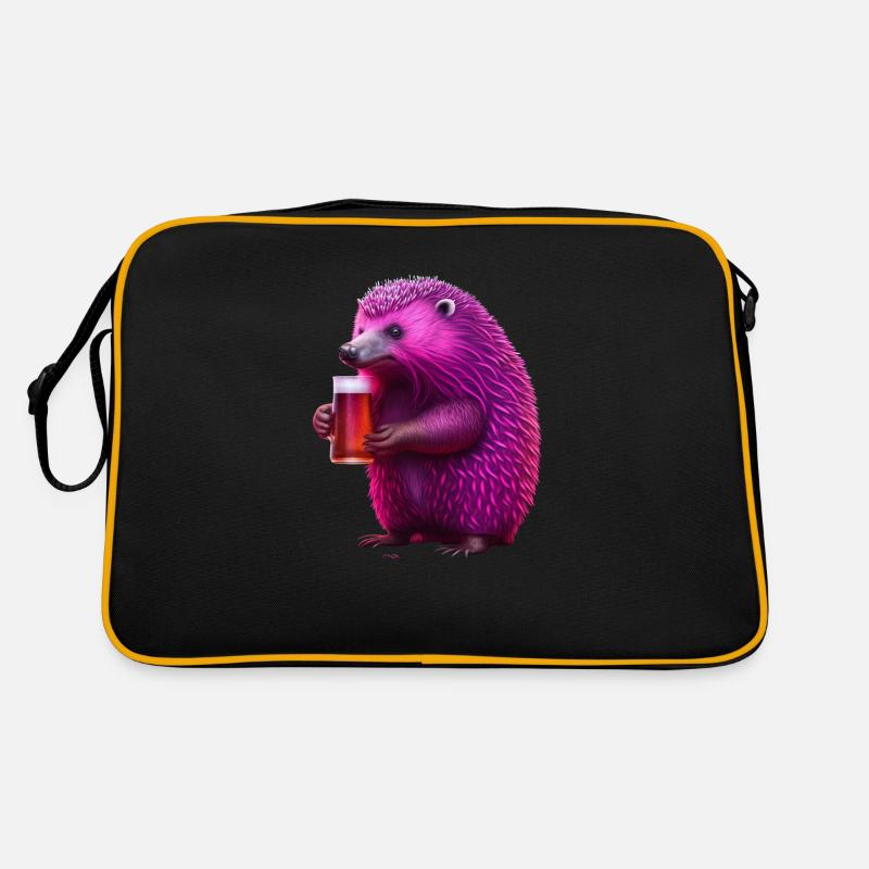 Hérisson Neon Rose Magenta à la bière Sac Retro