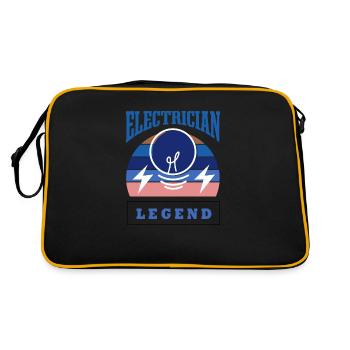 Elektriker Legend Elektroarbeiter Handwerker - Retro Tasche - Schwarz/Gold - Hinten