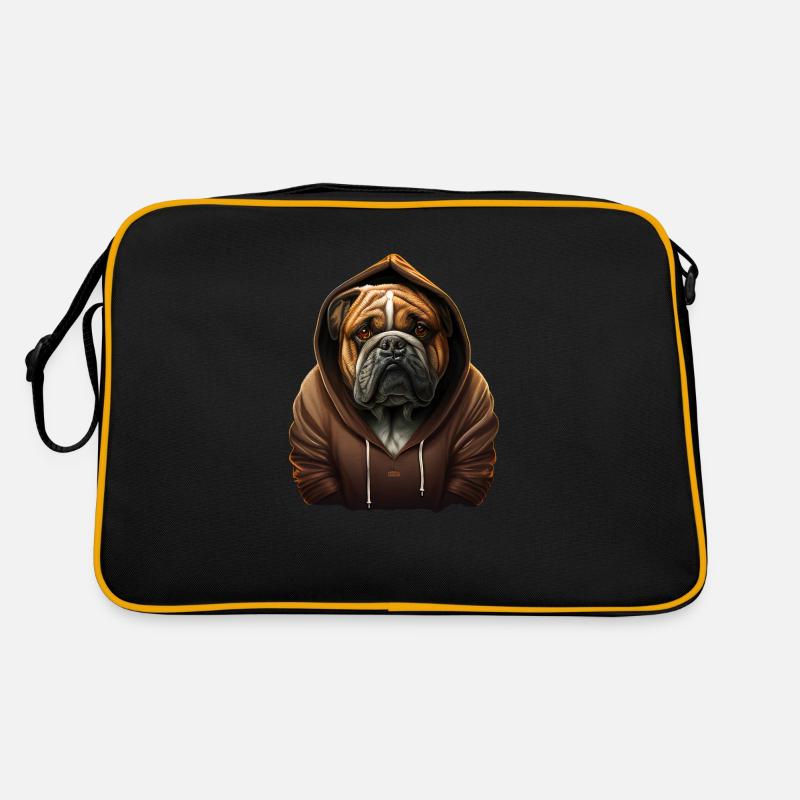 Die coole Pullover-Bulldogge Retro Tasche
