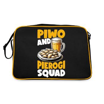 Pierogi Poland Polish Food Pierogies - Retro Bag - black/gold - Back