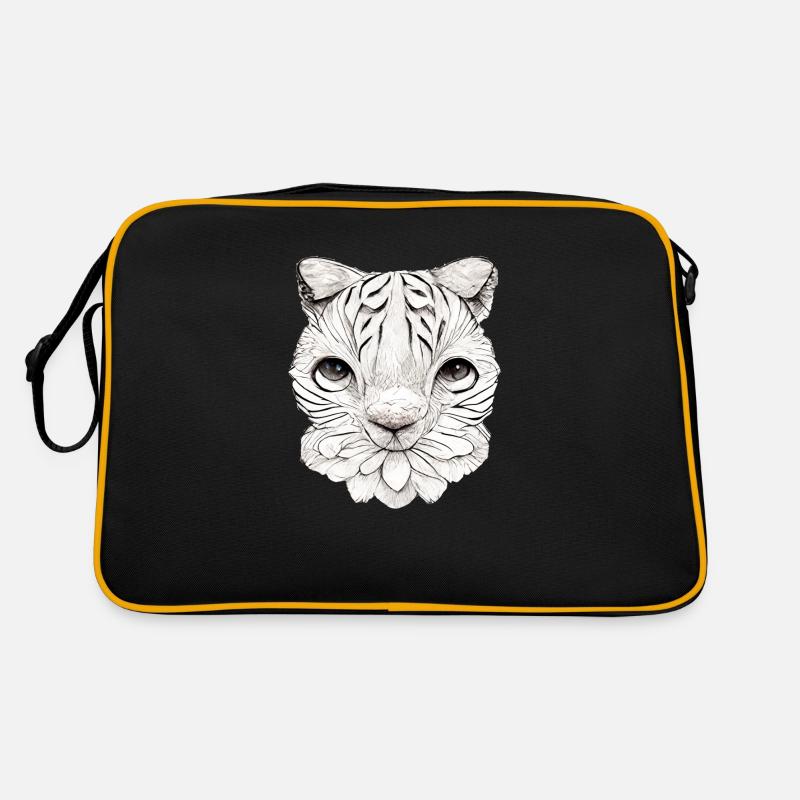 Petit chat dans un style comique - Sac Retro - noir/or