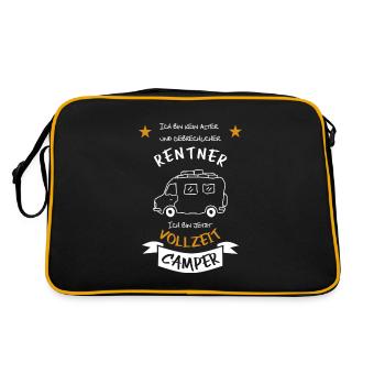 vollzeit camper wohnmobil - Retro Tasche - Schwarz/Gold - Hinten