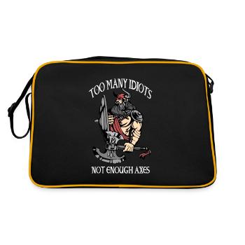 Wikinger Walhalla Krieger - Retro Tasche - Schwarz/Gold - Hinten