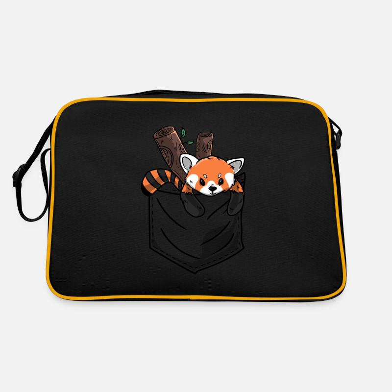Red Panda Wildlife Pocket Retro Bag