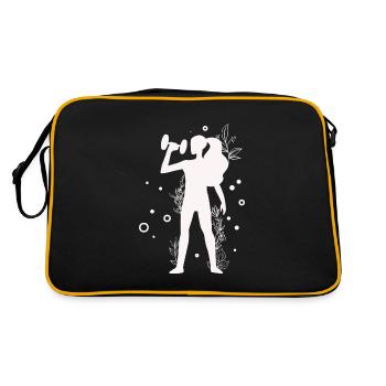 Bodybuilding Gewichtheben Fitness Workout - Retro Tasche - Schwarz/Gold - Hinten