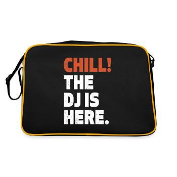 DJ Design Discjockey Deejay Djane Fun - Retro Tasche - Schwarz/Gold - Hinten