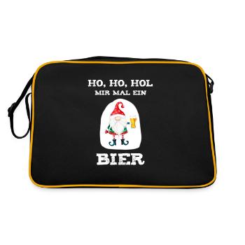 HO HO HOL mir mal ein Bier Weihnacht Christmas Fun - Retro Bag - black/gold - Back