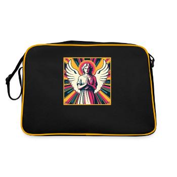 Schutzengel Pop-Art - Retro Tasche - Schwarz/Gold - Hinten