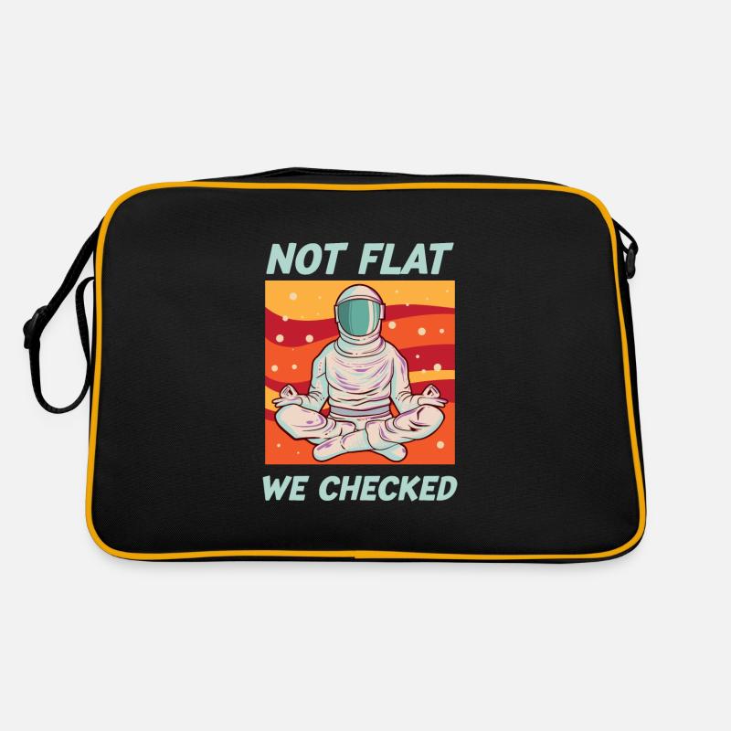 Not Flat We Checked Funny Anti Flat Earth - Retro Tasche - Schwarz/Gold
