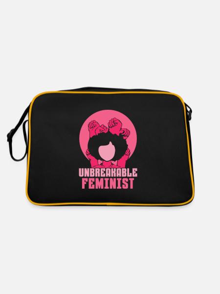 Ubreakable feminist - Retro Tasche - Schwarz/Gold - Hinten