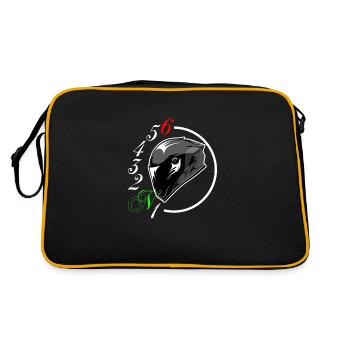Motorcycle Helmet Gear Shift - Retro Bag - black/gold - Back