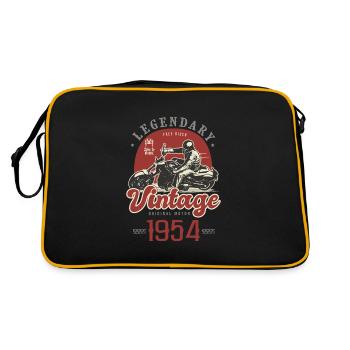 1954 Anniversary Vintage Biker Motorcycle Born in 1954 - Retro Bag - black/gold - Back