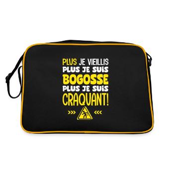 plus je vieillis plus je suis craquant - Sac Retro - noir/or - Dos