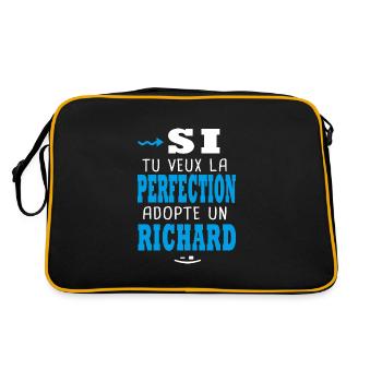 Richard Si tu veux la perfection adopte un richard - Sac Retro - noir/or - Dos