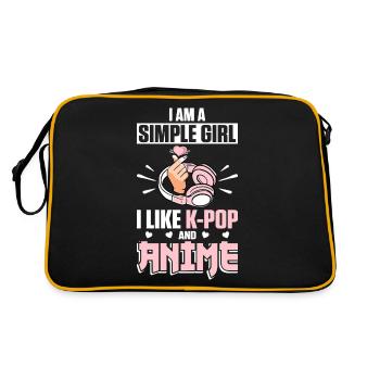 Je suis une fille simple J’aime la K-Pop et l’Anime - Sac Retro - noir/or - Dos