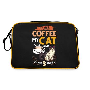 Cafetière Chat Machine Chaton Tasse Grains - Sac Retro - noir/or - Dos