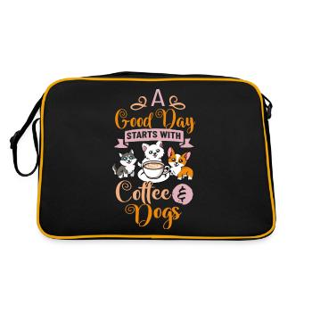 Cafetière Chien Machine Puppy Cup Grains - Sac Retro - noir/or - Dos