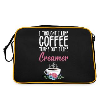 I Thought I Like Coffee Turns Out I Like Creamer 4 - Retro Bag - black/gold - Back