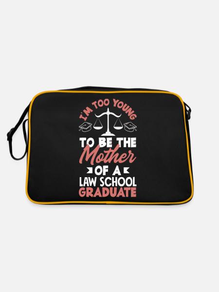 Too young to be the mother of a law school - Retro Bag - black/gold - Back