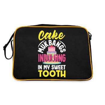 Mukbang et gâteau - Sac Retro - noir/or - Dos