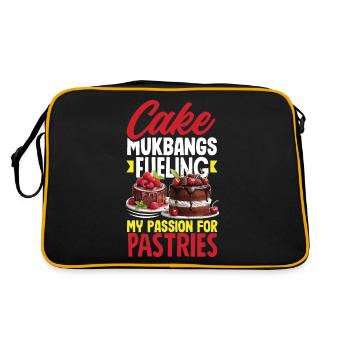 Mukbang et gâteau - Sac Retro - noir/or - Dos