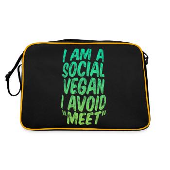 Je suis un végétalien social que j’évite Meet 3 - Sac Retro - noir/or - Dos