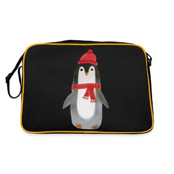 Pingouin mignon 1 aquarelle hiver Noël - Sac Retro - noir/or - Dos