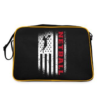 Cadeau de joueur de netball Love Netball - Sac Retro - noir/or - Dos
