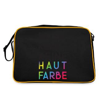 Musik kennt keine Hautfarbe - Retro Tasche - Schwarz/Gold - Hinten