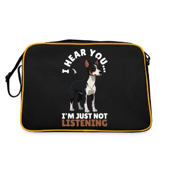 Kelpie-Hund-Geschenk - Retro Tasche - Schwarz/Gold - Hinten