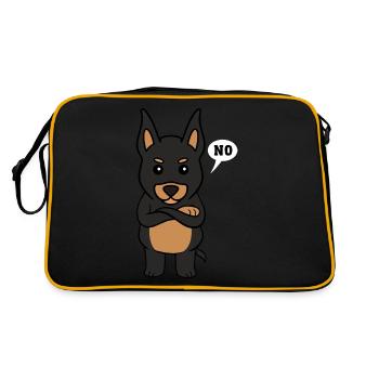 Kelpie-Hund-Geschenk - Retro Tasche - Schwarz/Gold - Hinten