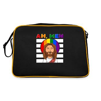 Ah Men - Retro Tasche - Schwarz/Gold - Hinten