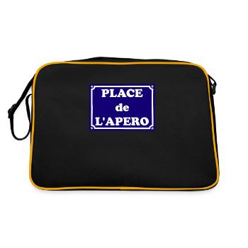 panneau place de l'apéro - Sac Retro - noir/or - Dos