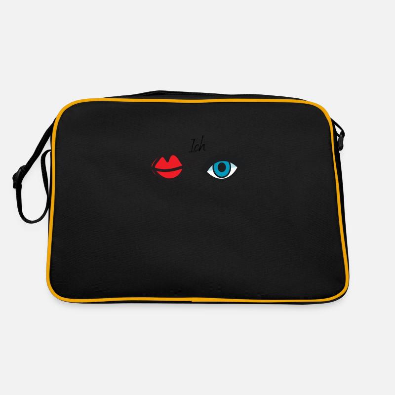 Ich küss dein Auge - Retro Tasche - Schwarz/Gold