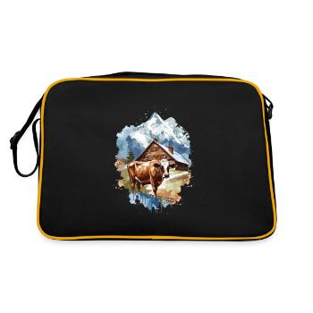 Zermatt, Matterhorn, Matterhorn mountain, hiker - Retro Bag - black/gold - Back
