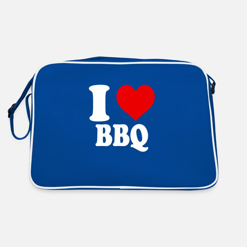 I Love BBQ Heart Funny Witty Retro Bag