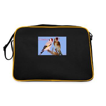 Stieglitze - Retro Tasche - Schwarz/Gold - Hinten