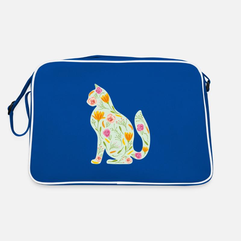 Chat floral Sac Retro