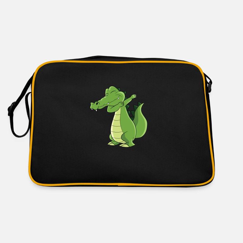 Dabbing Krokodil Lustiges Dabbende Krokodil Retro Tasche